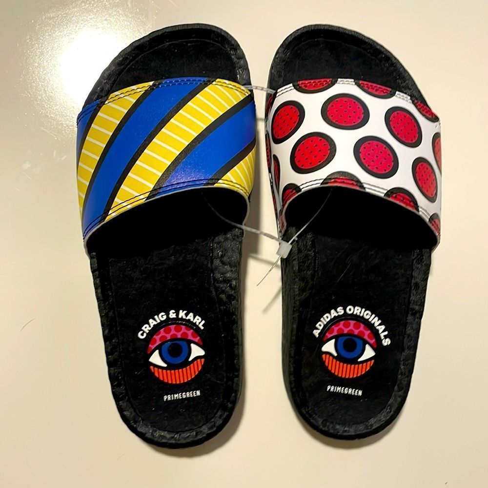 Adidas Originals Craig & Karl Prime Green Slides NWOT